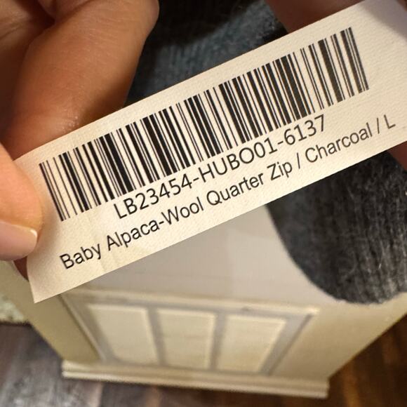 Quince Gray Baby Alpaca Wool Quarter Zip Sweater Size Large - Picture 7 of 8